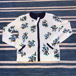 Ann Taylor Floral Button Up Cardigan Medium NWT